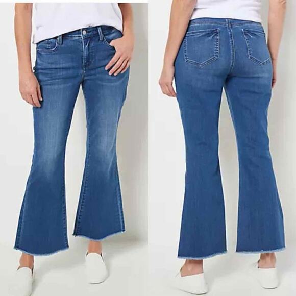 NYDJ Ava Daring Ankle Flare Fray Hem Jeans  Size 16 Foundry - Picture 5 of 15